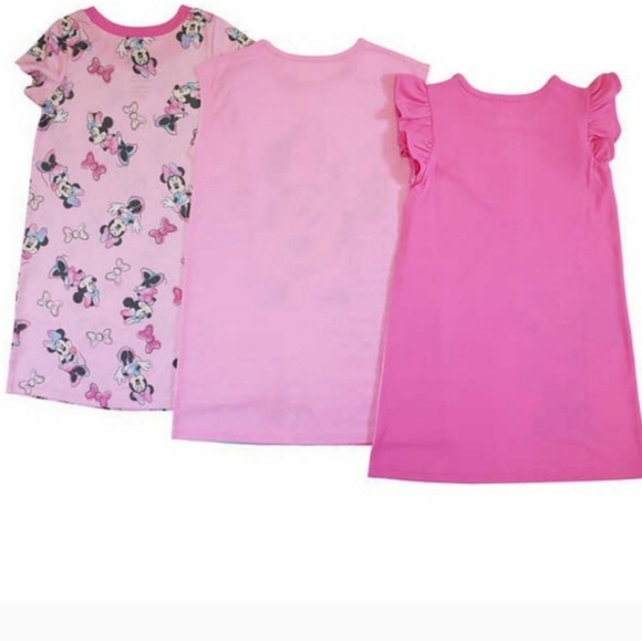 Disney Girls Size 5 Minnie Mouse Print Nightgowns 3 Pair - Picture 2 of 3